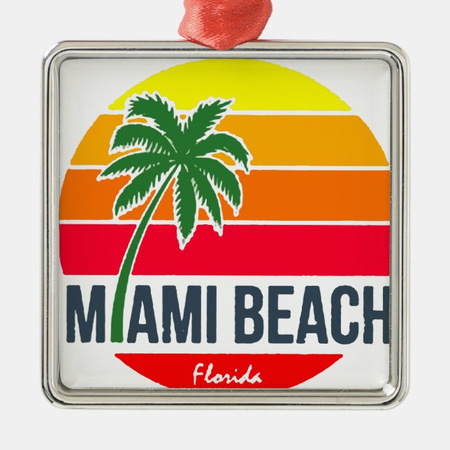 Miami Beach Metal Ornament (Front)