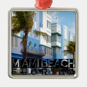 Miami Beach Metal Ornament