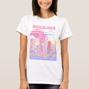Miami Beach, Miami Travel Art, Preppy Room, Pastel T-Shirt