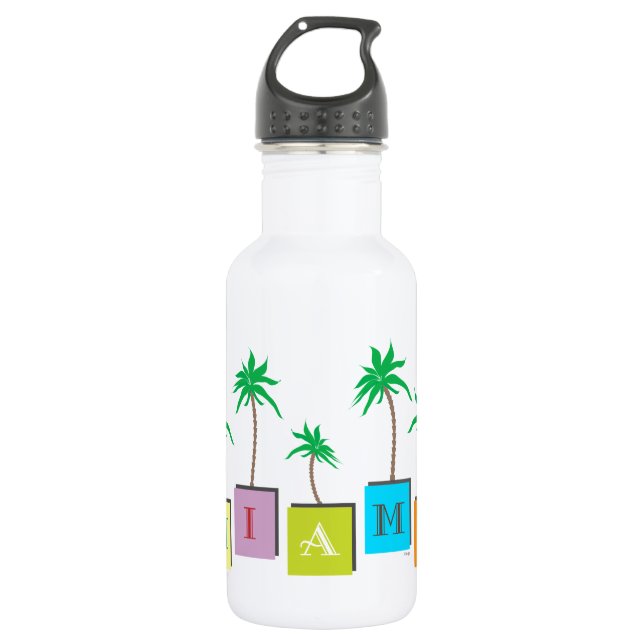 Miami Beach Palms 532 Ml Water Bottle (Front)