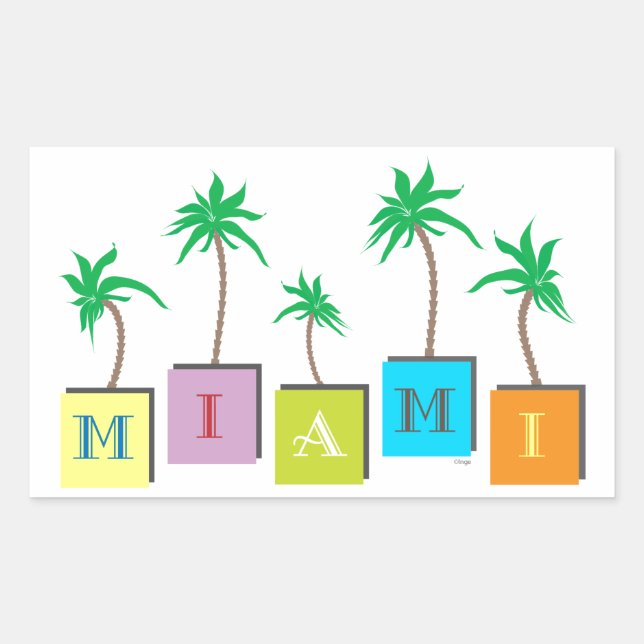 Miami Beach Palms Sticker (Front)
