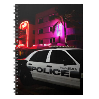 Miami Beach police car on Ocean Drive Notebook
