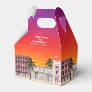 Miami Beach Rainbow Row Charleston Palm Wedding Favor Box