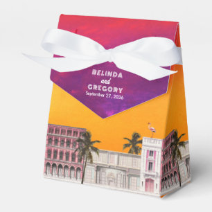 Miami Beach Rainbow Row Charleston Palm Wedding Favor Box