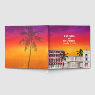 Miami Beach Rainbow Row Charleston Palm Wedding Guest Book