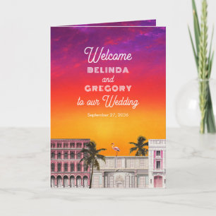 Miami Beach Rainbow Row Wedding Order of Service Program