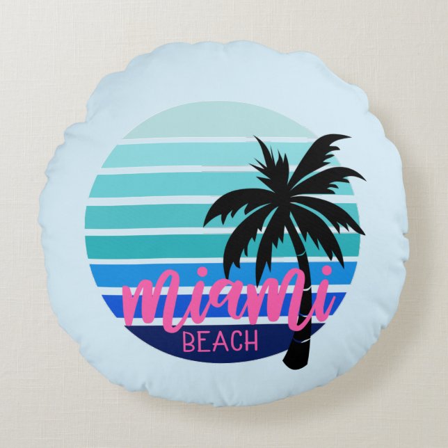 Miami Beach  Round Pillow (Front)