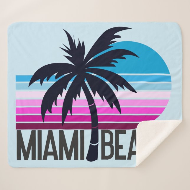 Miami Beach   Sherpa Blanket (Front (Horizontal))