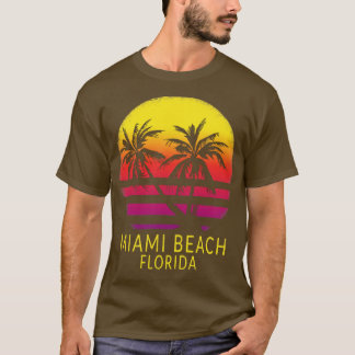 Miami Beach South Florida Vintage Tropical Sunset T-Shirt