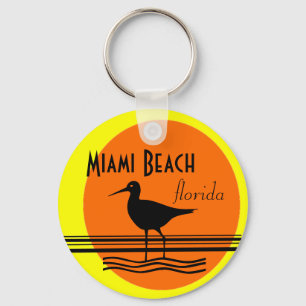 Miami Beach Sunset Souvenir Keychain