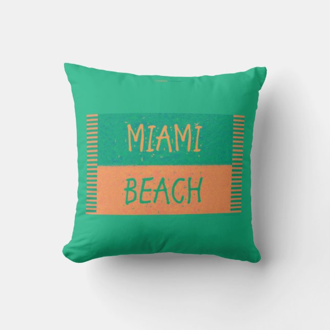 MIAMI BEACH THROW PILLOW (Front)