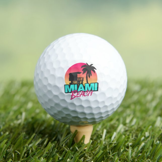 Miami Beach Travel Vintage  Golf Balls (Insitu Tee)