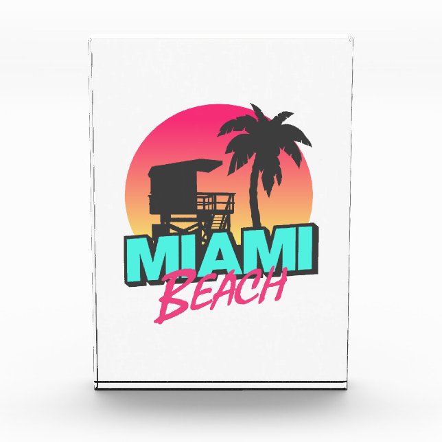 Miami Beach Travel Vintage  Photo Block (Front)