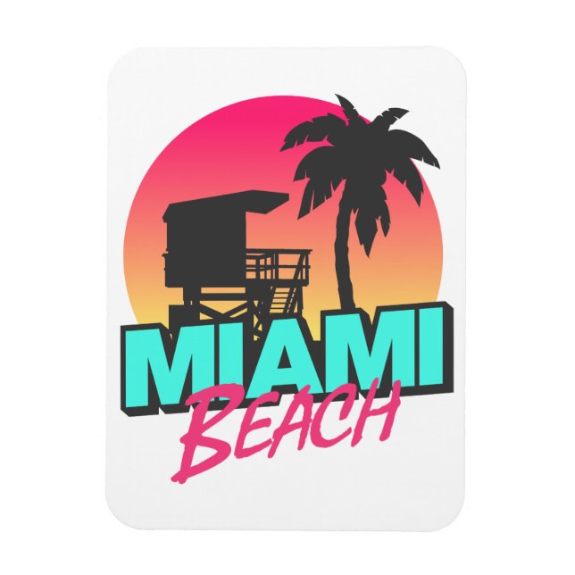 Miami Beach Travel Vintage Photo  Magnet (Vertical)