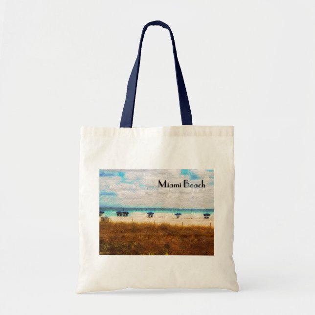 Miami Beach Umbrellas Tote Bag (Front)