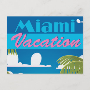 Miami Beach vacation USA vintage travel poster Postcard