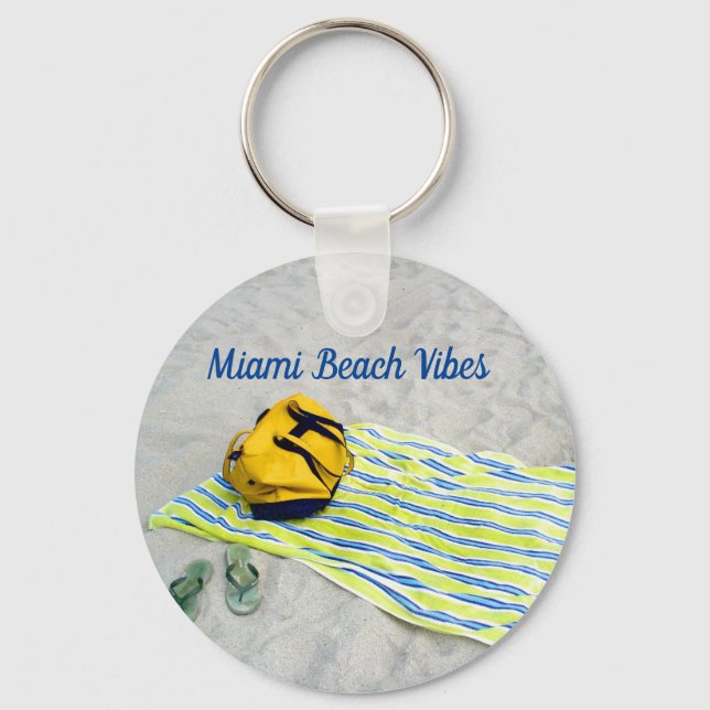 Miami Beach Vibes Keychain (Front)