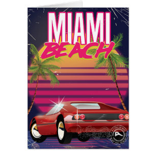 miami beach vintage travel poster