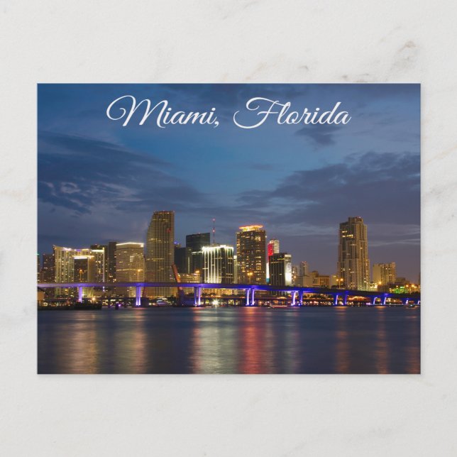 Miami BeachSkyline Floride Carte postale Voyage (Devant)