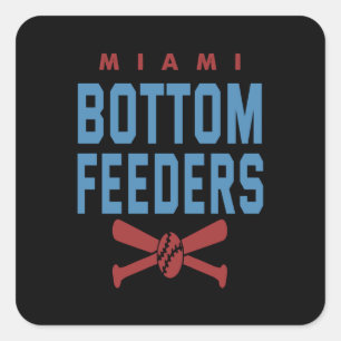 Miami Bottom Feeders Baseball Gift Philadelphia Square Sticker