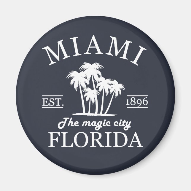 Miami City beach of Florida Magnet (Front)