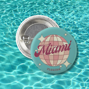 Miami City Florida holiday travel souvenir  1 Inch Round Button