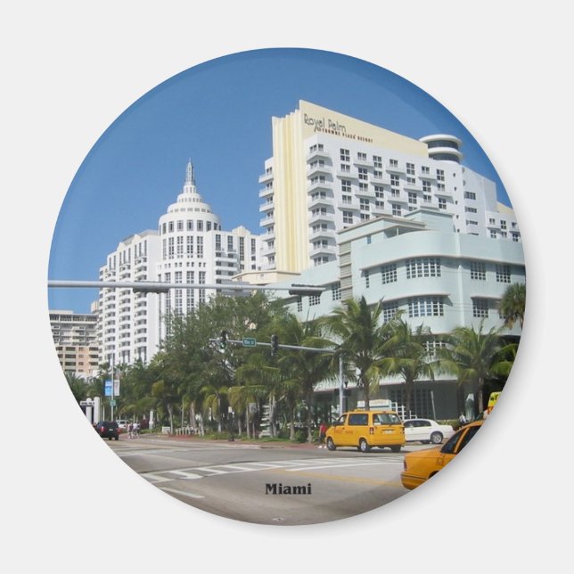 Miami Cityscape refrigerator magnet (Front)