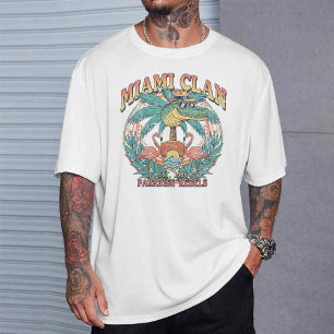 Miami Clan T-Shirt   Vintage Retro Tropical Beach