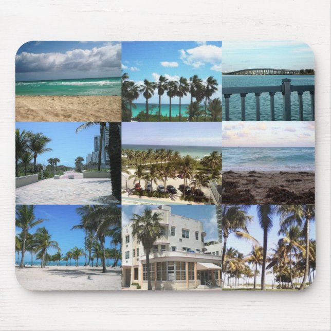 Miami Collage - 50 Shades of Blue Mouse Pad (Front)