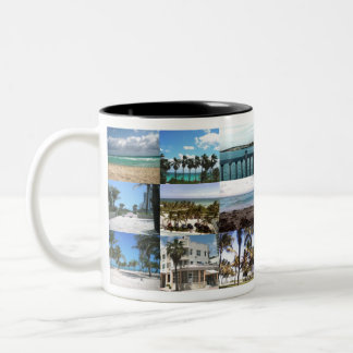 Miami Collage - 50 Shades of Blue Two-Tone Coffee Mug