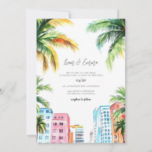Miami Destination Wedding Skyline Invitation