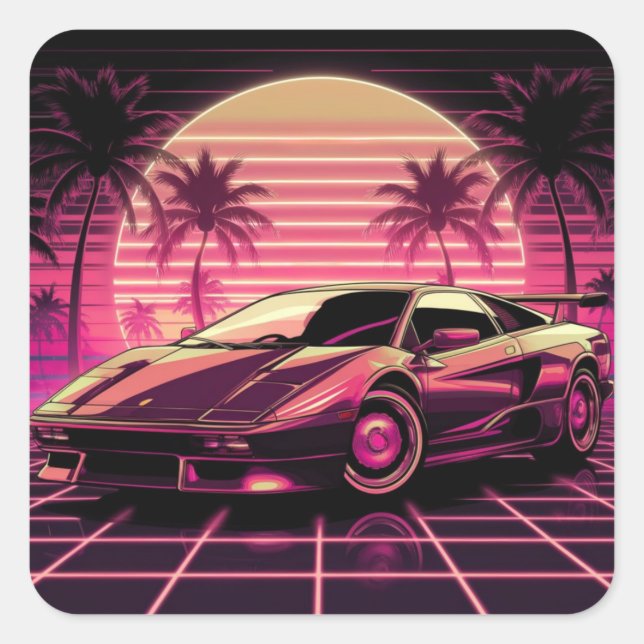 Miami Dreams Square Sticker (Front)