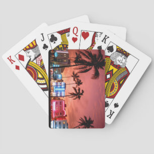Miami Evening Skyline Playing Cards