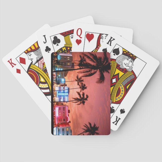 Miami Evening Skyline Playing Cards (Back)