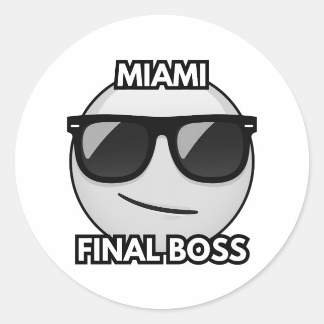 Miami Final Boss Cool Emoji Sticker (Front)