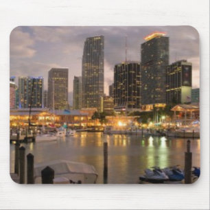 Miami financial skyline at dusk mouse pad