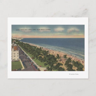 Miami, FL - Ocean Drive and Lummus Park Postcard