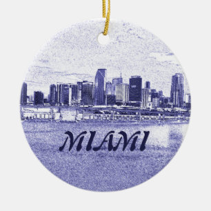 Miami FL Skyscrapers Christmas Ornament