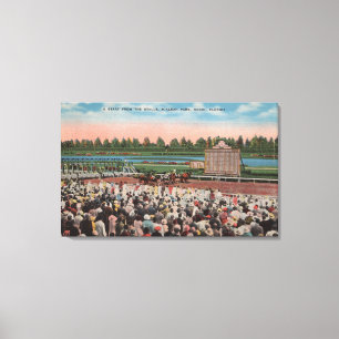 Miami, FL - View of Hialeah Park with Horse Canvas Print