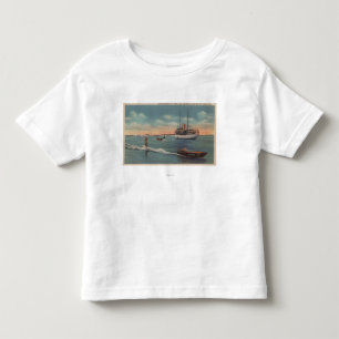 Miami, FL - Water Skiing Scene, Wooden Boat Toddler T-shirt