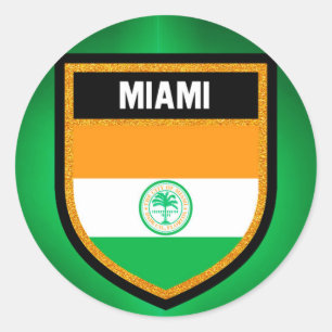 Miami Flag Classic Round Sticker