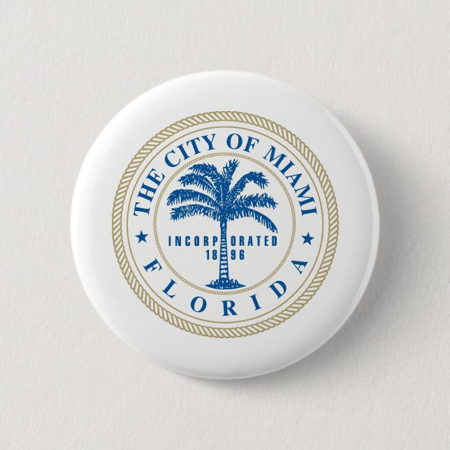Miami Florida 2 Inch Round Button (Front)