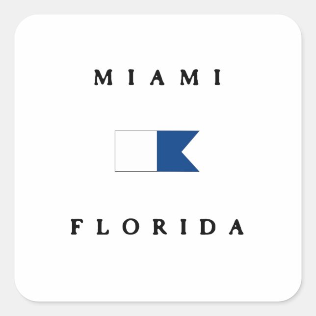 Miami Florida Alpha Dive Flag Square Sticker (Front)