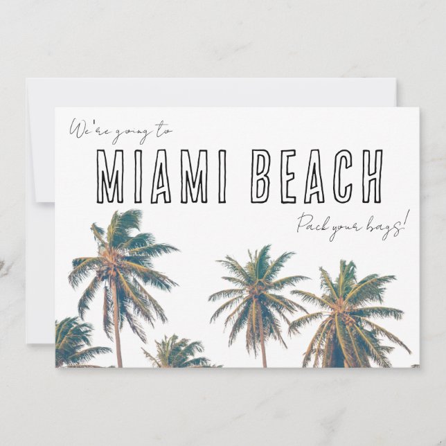 Miami Florida Beach Wedding Save The Date (Front)