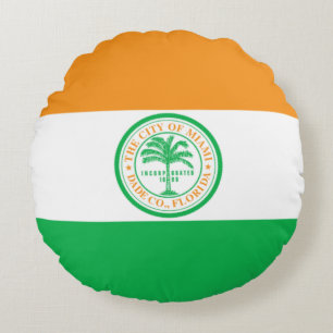 Miami (Florida) City flag  Round Pillow