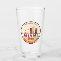 Miami Florida City Skyline Emblem