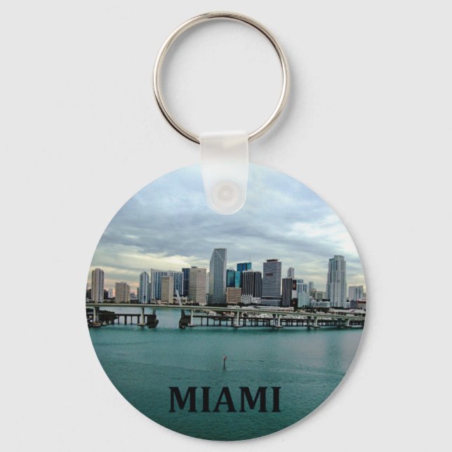 Miami Florida | City Skyline Keychain (Front)