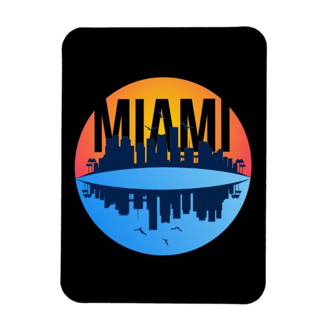 Miami Florida Cityscape Skyline Photo Magnet (Vertical)