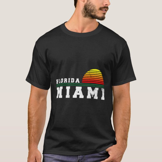 Miami Florida Distressed Fl Gift Souvenir T-Shirt (Front)