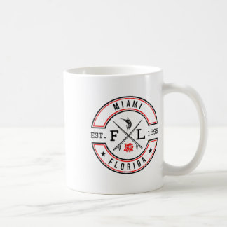 Miami Florida Fl Retro Surfer Beach Front And Ck Coffee Mug
